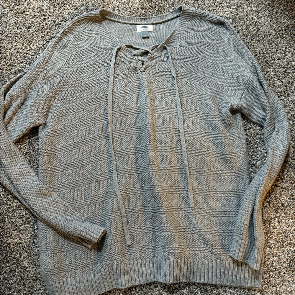 Women’s lace up detail sweater